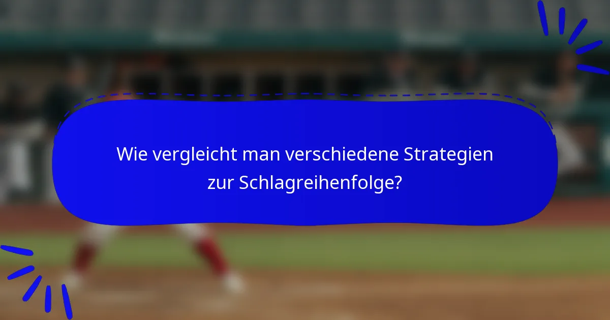 Wie vergleicht man verschiedene Strategien zur Schlagreihenfolge?